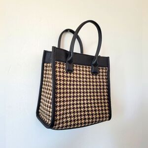 Mini Handbag Houndstooth Print Boxy Y2K Classic 90s Small Retro Old Money Preppy